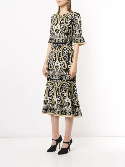 Shop Alice Mccall Adore Patterned Jacquard Dress In Black