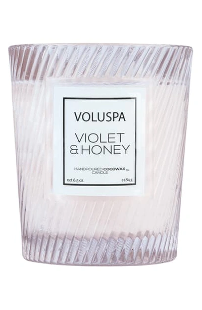 Shop Voluspa Macaron Classic Textured Glass Candle, 6.5 oz In Violet And Honey
