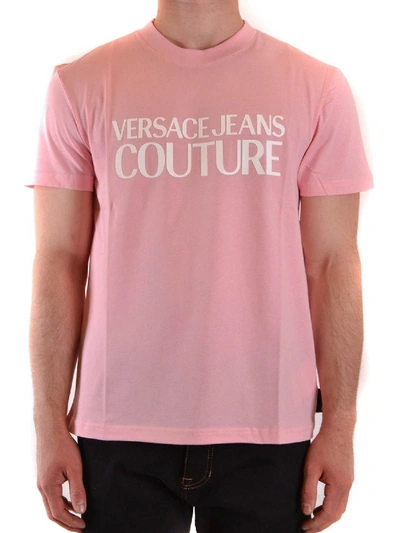 Shop Versace Jeans Couture Logo Lettering T-shirt In Pink