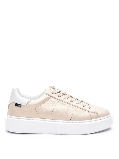 Shop Woolrich Metallic Leather Mid-top Sneakers In Gold