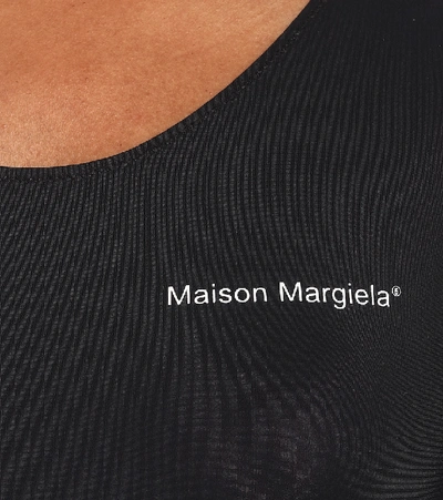 Shop Mm6 Maison Margiela Jersey Bodysuit In Black