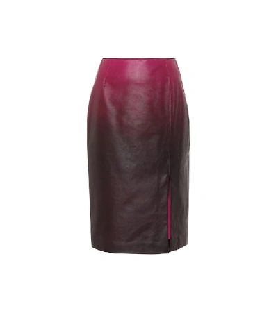 Shop Dorothee Schumacher Degradé Softness Leather Skirt In Pink