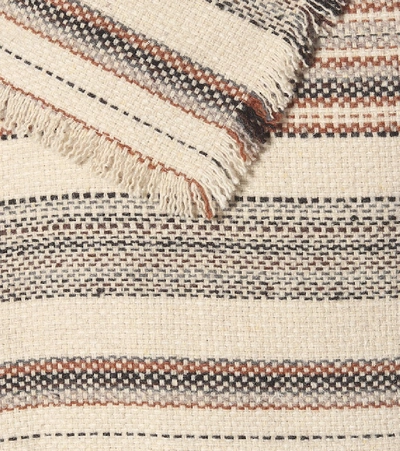 Shop Isabel Marant Étoile Jacoya Striped Tweed Poncho In Beige