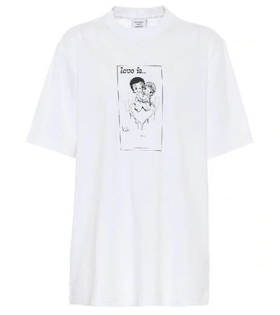 Shop Vetements Love Is Printed Cotton T-shirt In White