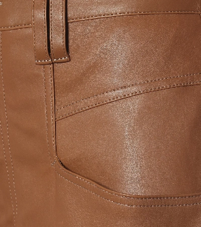 Shop Isabel Marant Badeloisa Leather Carrot Pants In Brown