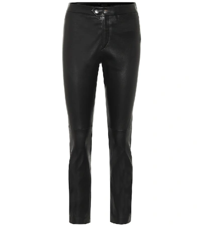 Shop Isabel Marant Mofirae Leather Skinny Pants In Black