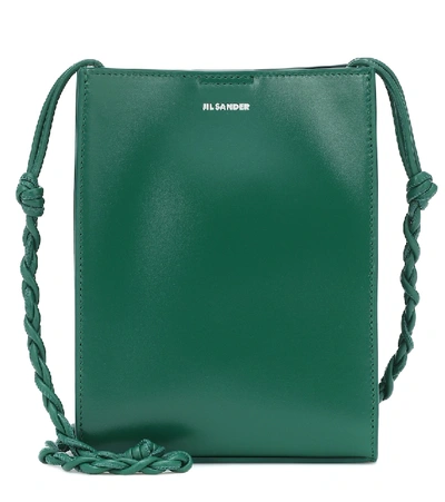 Shop Jil Sander Tangle Small Leather Shoulder Bag In Green