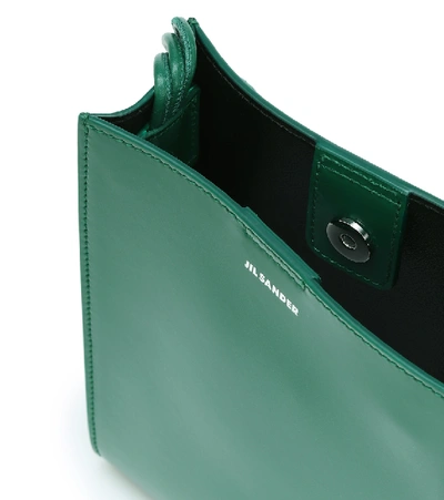 Shop Jil Sander Tangle Small Leather Shoulder Bag In Green