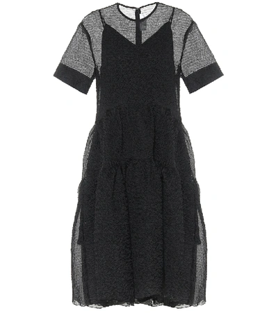 Victoria Beckham Organza-layered Midi Dress In Black