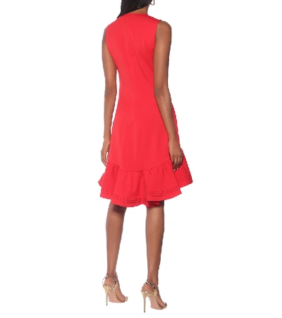 Shop Victoria Victoria Beckham Crêpe Midi Dress In Red