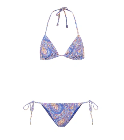 Shop Etro Paisley Bikini In Blue