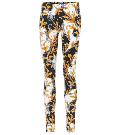 Shop Versace Acanthus Leggings In Gold