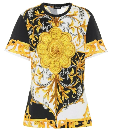 Shop Versace Barocco Acanthus Cotton T-shirt In Gold
