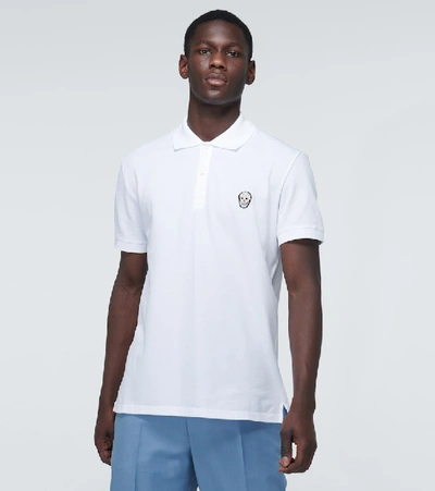 Shop Alexander Mcqueen Skull Head Polo Shirt In White