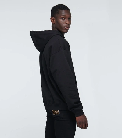 Shop Versace Hooded Logo Sweatshirt In Black