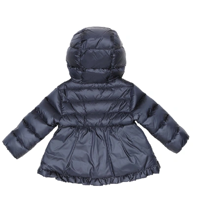 Shop Moncler Odile Hooded Down Coat In Blue