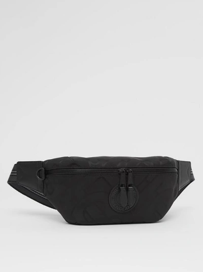 Shop Burberry Monogram Jacquard Sonny Bum Bag In Black