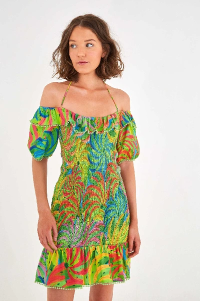 Shop Farm Rio Neon Banana Mini Dress In Multi