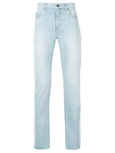 Shop Saint Laurent Classic Straight Leg Jeans Blue