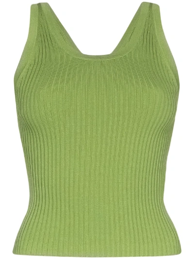 Shop Materiel Ribbed-knit Tank Top In Green