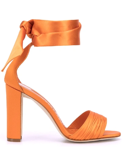 Shop Manolo Blahnik Misam Sandals In Orange