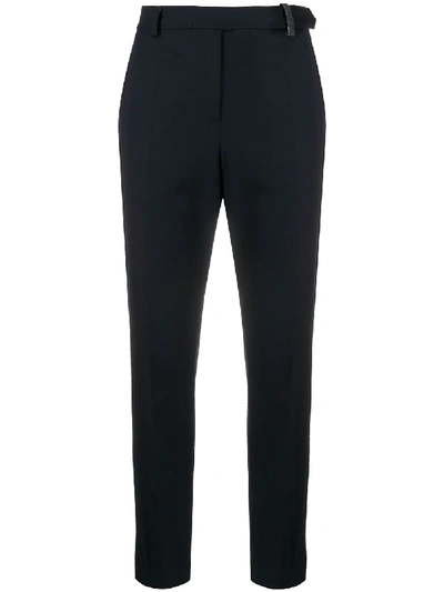 Shop Brunello Cucinelli Cropped Tailored Trousers In Blue