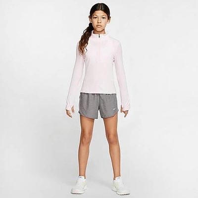 Shop Nike Girls' Dry Tempo Running Shorts In Grey