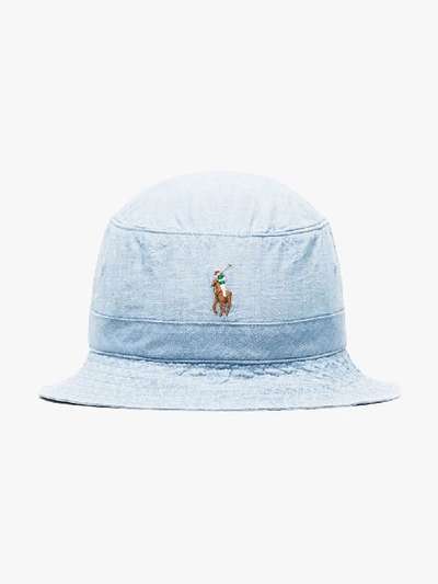 Shop Polo Ralph Lauren Blue Loft Polo Pony Bucket Hat