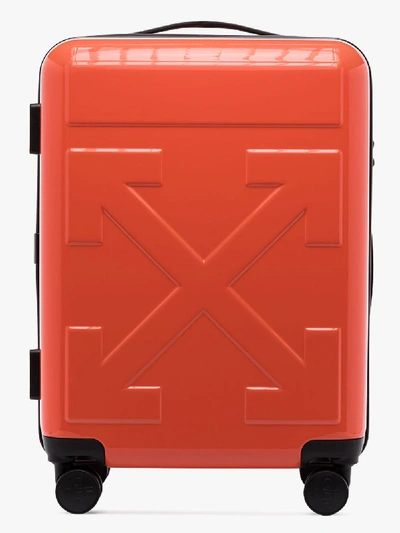 Shop Off-white Embossed Trolley Suitcase In Red