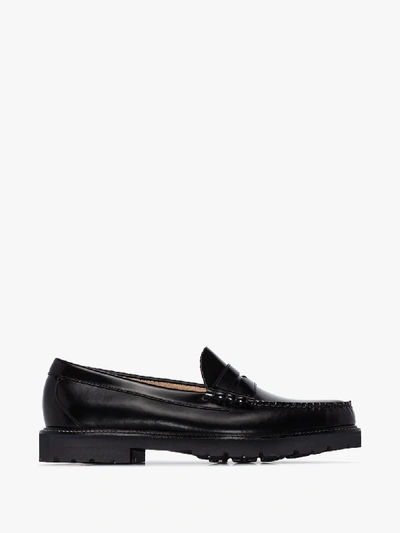 Shop G.h. Bass & Co. Larson 90s Weejuns Leather Penny Loafers - Men's - Leather/rubber In Black