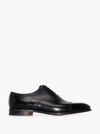 Shop John Lobb Black City Ii Leather Oxford Shoes