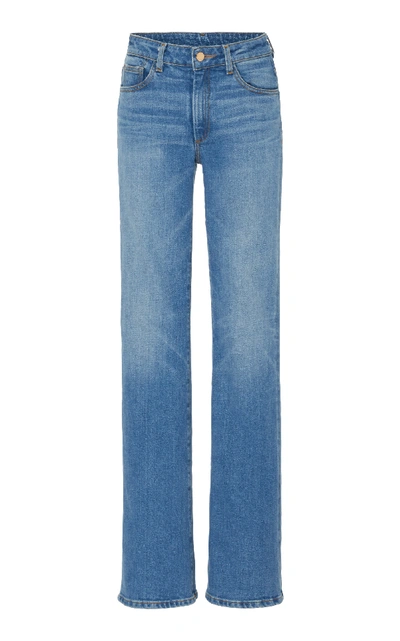 Shop Brandon Maxwell Rigid High-rise Straight-leg Jeans In Blue