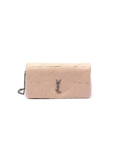 Shop Saint Laurent 'jamie Baguette' Quilted Lambskin Leather Shoulder Bag In Pink