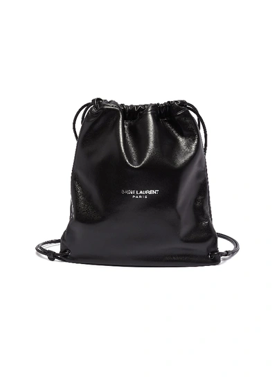 Shop Saint Laurent 'teddy' Drawstring Backpack In Black