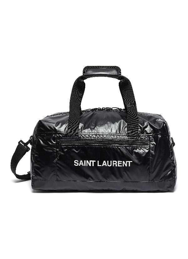 Saint Laurent 'ysl' Logo Print Gym Bag In Black ModeSens