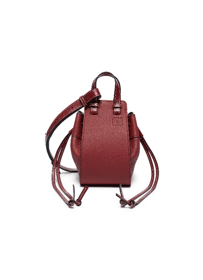 Shop Loewe Hammock' Paneled Drawstring Mini Bag In Red