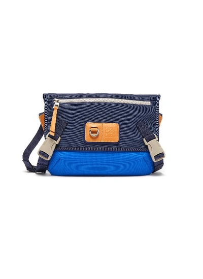 Shop Loewe Eye//nature Colourblock Messenger Bag In Blue