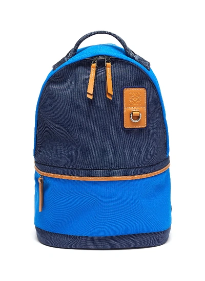 Shop Loewe Eye//nature Leather Detail Small Backpack In Blue