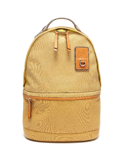 Shop Loewe Eye//nature Leather Detail Small Backpack In Yellow
