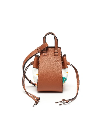 Shop Loewe 'paula's Ibiza Hammock' Panelled Mini Bag In Brown