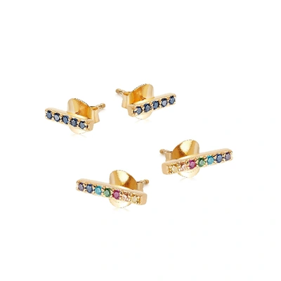Shop Missoma Gold Rainbow Bar Earring Set