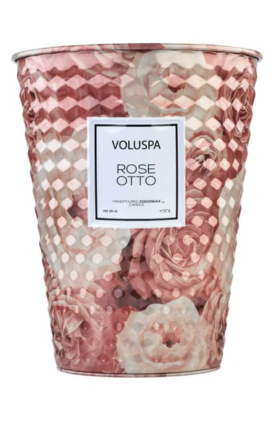 Shop Voluspa Roses Two-wick Tin Table Candle, 26 oz In Rose Otto