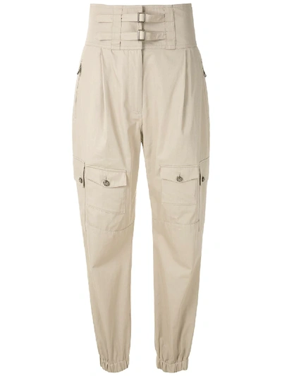 Shop Dolce & Gabbana High-waisted Trousers In Neutrals
