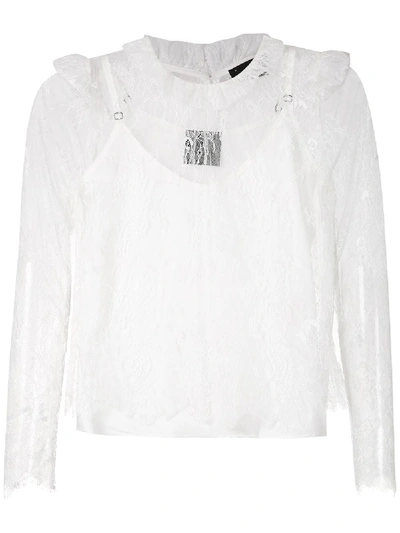 Shop Andrea Bogosian Ryn Couture Blouse In White