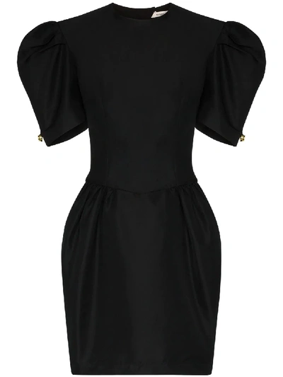 Shop Brøgger Charlie Puff-sleeve Mini Dress In Black