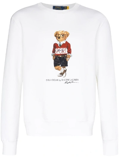 Shop Polo Ralph Lauren Magic Teddy-print Sweatshirt In White