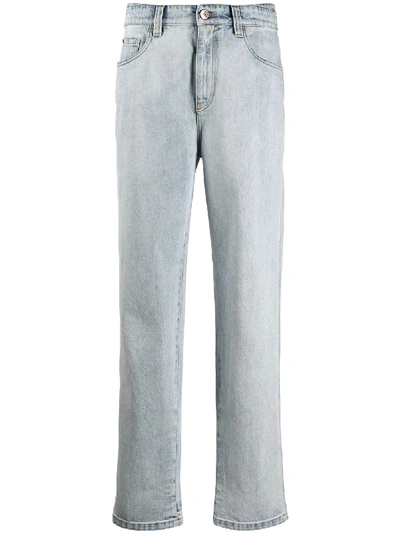 Shop Brunello Cucinelli High-waisted Straight-leg Jeans In Blue