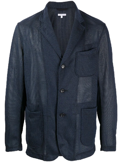 Shop Engineered Garments Single-breasted Coat In Blue