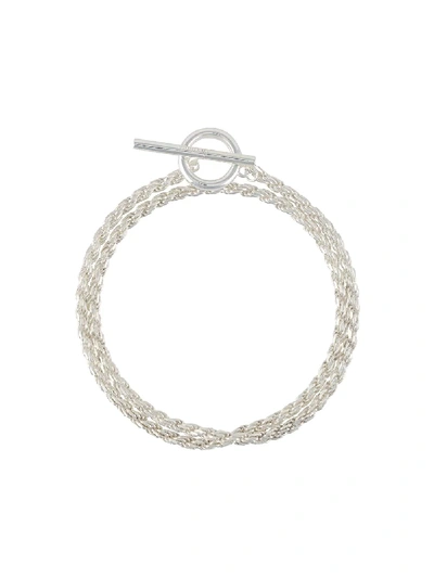 Shop All Blues Rope Double Bracelet In Silver