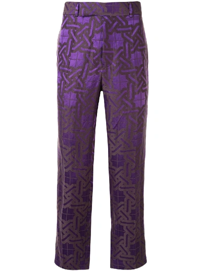 Shop Haider Ackermann Geometric-print Trousers In Purple